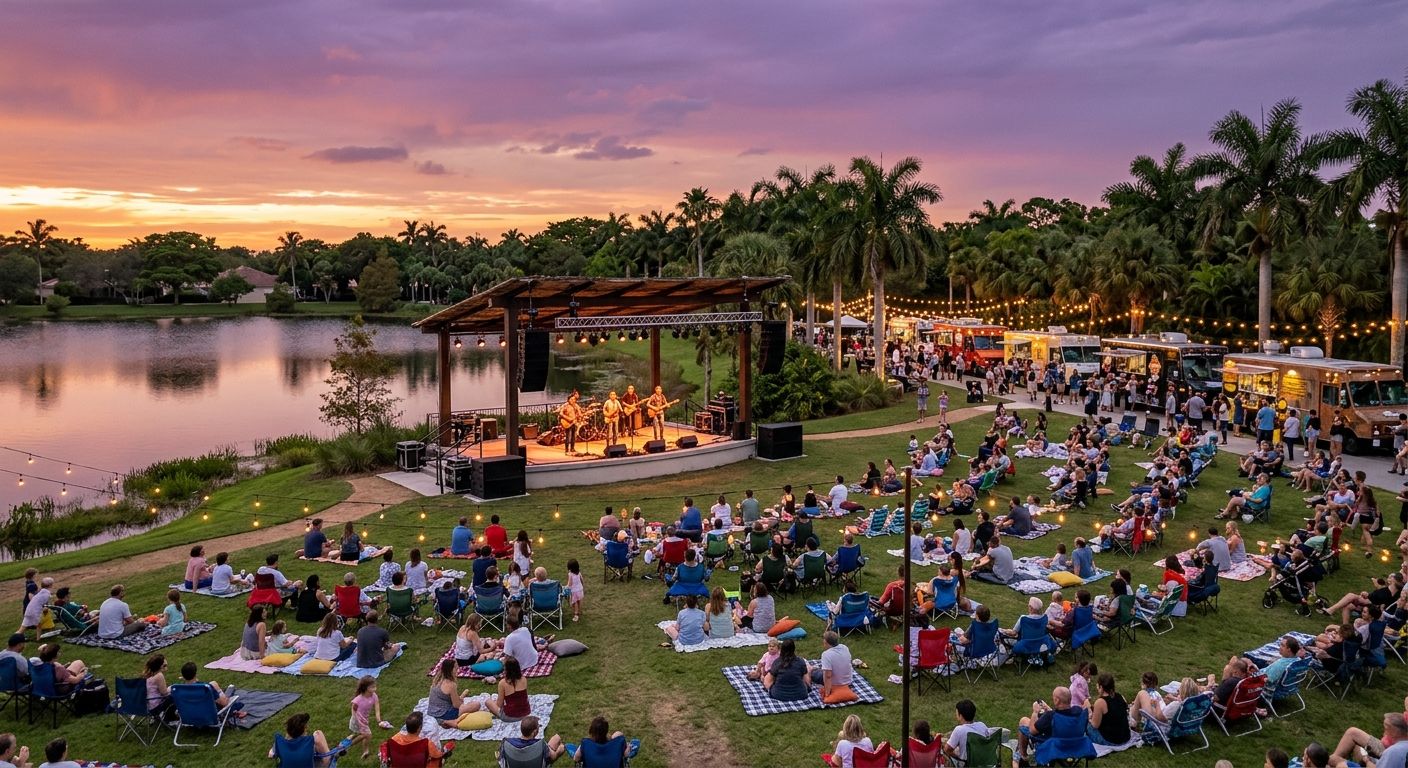 Wellington Amphitheater Guide: Free Concerts, Food Trucks, Movies and Parking